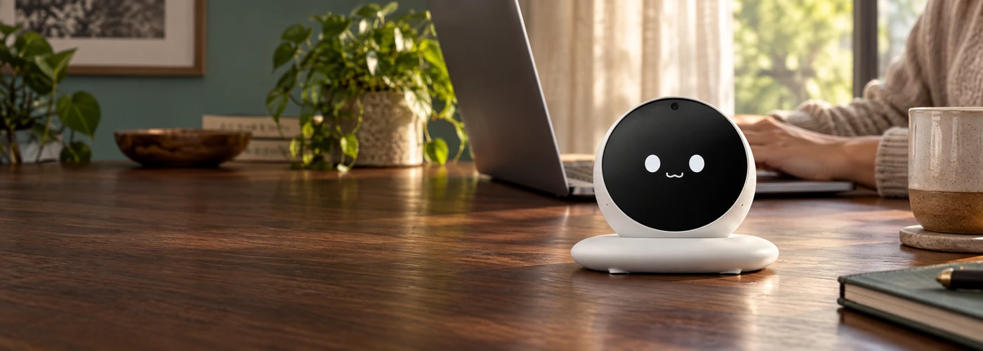 DM03 Desktop Companion — generated lifestyle scene
